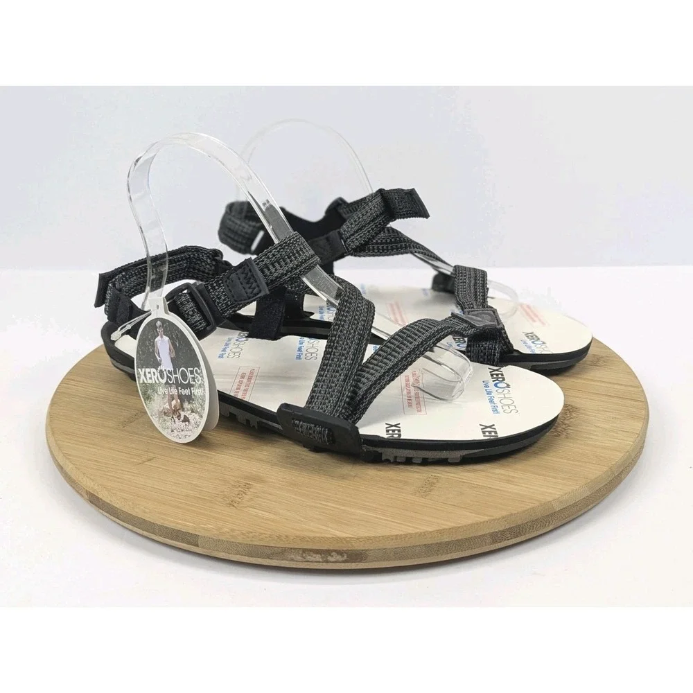 Xero Shoes Z-Trail EV Mens 8 Minimalist Barefoot Sport Sandals Black Charcoal
